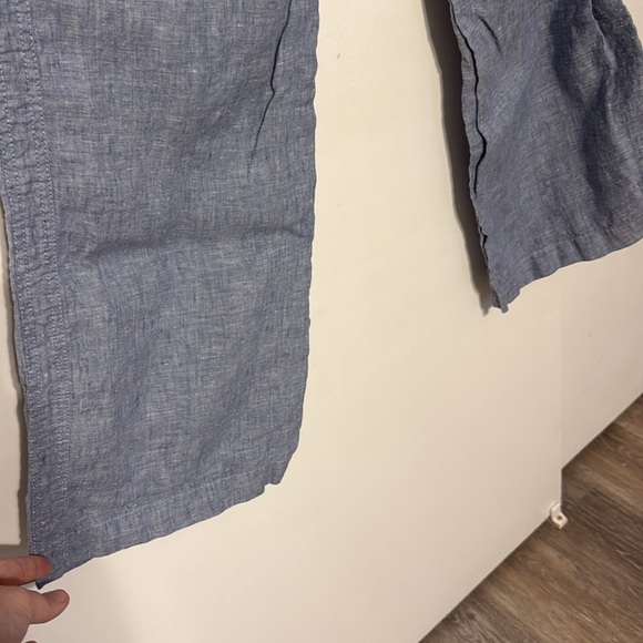 Athleta Cabo Linen Wide Leg Pants Blue - Picture 9 of 12